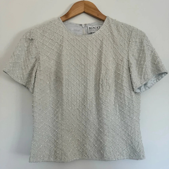 Black Tie Oleg Cassini Beaded top Size: 8P - Picture 1 of 5